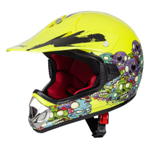 Detská moto prilba W-TEC V310 Zombie Neon Green - L (53-54)