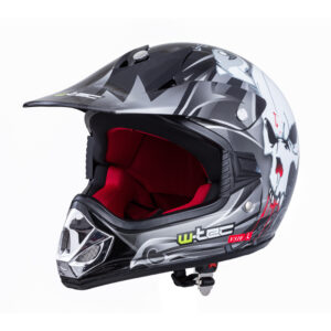 Detská moto prilba W-TEC V310 Black skull - S (49-50)