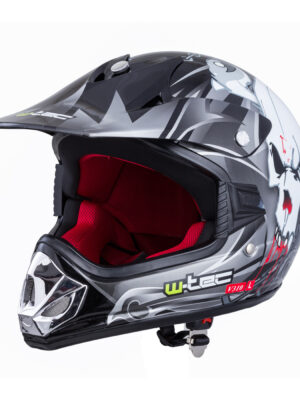 Detská moto prilba W-TEC V310 Black skull - S (49-50)