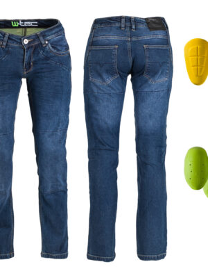Dámske moto jeansy W-TEC Kavec tmavo modrá - 35