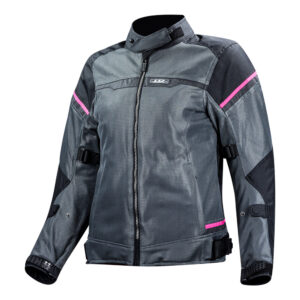 Dámska moto bunda LS2 Riva Black Dark Grey Pink čierna/tmavo šedá/ružová - M