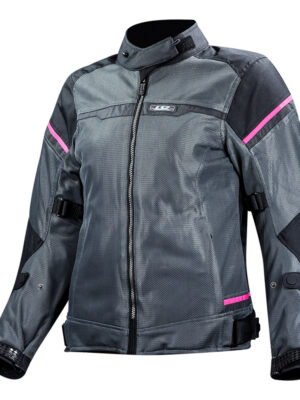 Dámska moto bunda LS2 Riva Black Dark Grey Pink čierna/tmavo šedá/ružová - M