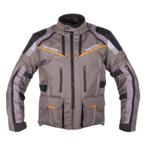 Touringová moto bunda W-TEC Smackton šedo-oranžová - XXL rozšírená
