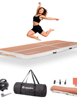 Airtrack inSPORTline Airstunt 300x100x10 cm mocha mousse s elektrickou pumpou Airtrack inSPORTline Airstunt 300x100x10 cm mocha mousse s elektrickou pumpou