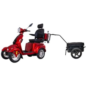 Elektrický štvorkolesový vozík inSPORTline Antun s ťažným rámom a prívesom červená Elektrický štvorkolesový vozík inSPORTline Antun s ťažným rámom a prívesom červená