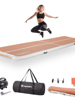 Airtrack inSPORTline Airstunt 400x100x10 cm mocha mousse s elektrickou pumpou Airtrack inSPORTline Airstunt 400x100x10 cm mocha mousse s elektrickou pumpou