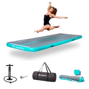 Airtrack inSPORTline Airstunt 400x100x10 cm šedý s ručnou pumpou