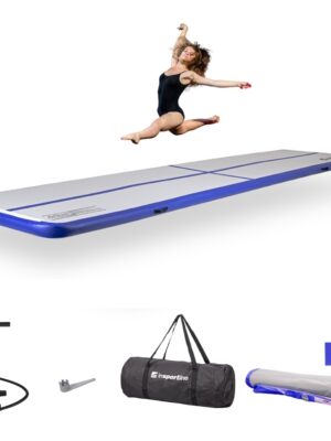 Airtrack inSPORTline Airstunt 500x100x10 cm biely s ručnou pumpou