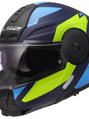 Výklopná moto prilba LS2 FF902 Scope II Duria Blue H-V Yellow 3XL (65-66)