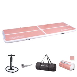 Airtrack inSPORTline Airstunt 400x100x10 cm korálová ružová s ručnou pumpou Airtrack inSPORTline Airstunt 400x100x10 cm korálová ružová s ručnou pumpou