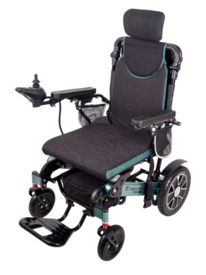 Elektrický invalidný vozík inSPORTline Hawkie Evo II s polohovateľným operadlom 700W zelená