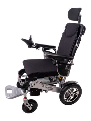 Elektrický invalidný vozík inSPORTline Hawkie Evo II s polohovateľným operadlom 700W strieborná