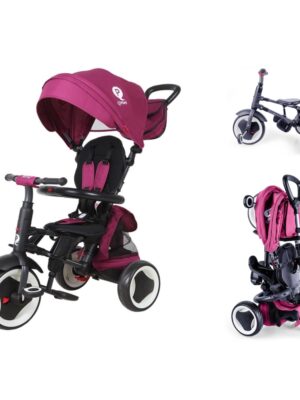 Detská trojkolka s vodiacou tyčou QPlay Rito+ Purple