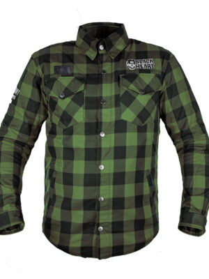 Moto košeľa W-TEC Black Heart Rattlesneak zeleno-čierna kockovaná - 5XL