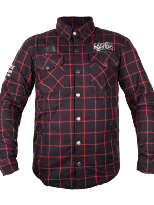 Moto košeľa W-TEC Black Heart Rattlesneak čierna s červeným pruhom - 5XL