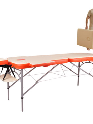 Masážne lehátko inSPORTline Tamati 186x70x63-90 cm 2-dielne hliníkové oranžová