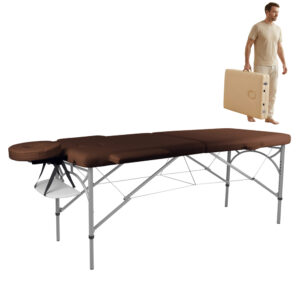 Masážne lehátko inSPORTline Tamati 186x70x63-90 cm 2-dielne hliníkové hnedá