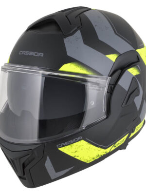 Preklápacia prilba Cassida MultiFlip Korp P/J čierna matná/žltá fluo/šedá - XXL (63-64)