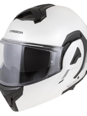 Preklápacia prilba Cassida MultiFlip Solid P/J biela perleť/čierna - XXL (63-64)