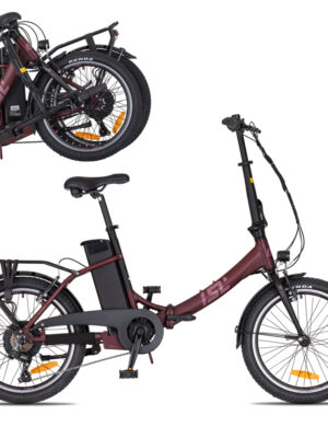 Skladací elektrobicykel inSPORTline ISL Felior 468 Wh 20" - model 2026 Velour Red - 15" (156-183 cm)