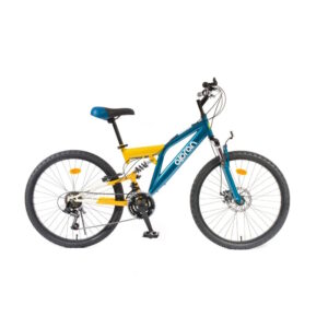 Odľahčený juniorský celoodpružený bicykel Olpran Culex ALU 24" - model 2026 petrolejová/piesková - 15" (150-165 cm)