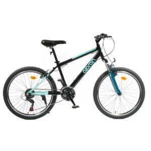 Odľahčený juniorský bicykel Olpran Helix ALU 24" - model 2026 čierna/morská zelená - 15" (135-155 cm)