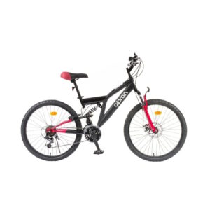 Odľahčený juniorský celoodpružený bicykel Olpran Culex ALU 24" - model 2026 čierna/červená - 15" (150-165 cm)