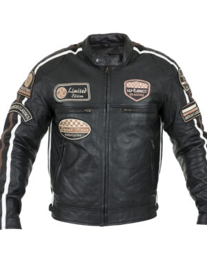 Pánska kožená moto bunda W-TEC Sheawen Black čierna - 6XL