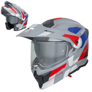 Výklopná moto prilba 3v1 W-TEC Neovu Graphic šedo-červeno-modrá - XXL (63) Výklopná moto prilba 3v1 W-TEC Neovu Graphic šedo-červeno-modrá - XXL (63)