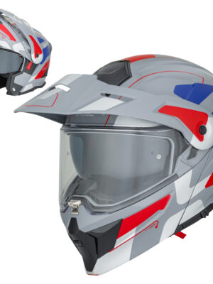 Výklopná moto prilba 3v1 W-TEC Neovu Graphic šedo-červeno-modrá - XXL (63) Výklopná moto prilba 3v1 W-TEC Neovu Graphic šedo-červeno-modrá - XXL (63)