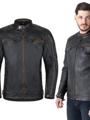 Kožená moto bunda W-TEC Mungelli EVO vintage čierno-hnedá - XXL rozšírená Kožená moto bunda W-TEC Mungelli EVO vintage čierno-hnedá - XXL rozšírená