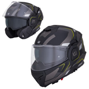 Preklápacia moto prilba W-TEC Zoroz P/J Matt Black-Fluo Yellow - XXL (63)