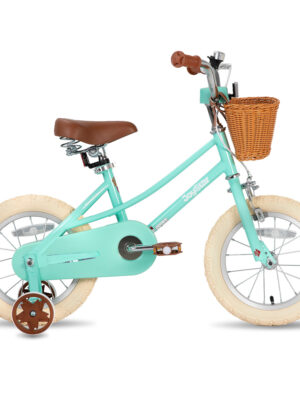 Detský bicykel Joystar Retro 14" s košíkom • 92-120 cm mentolová