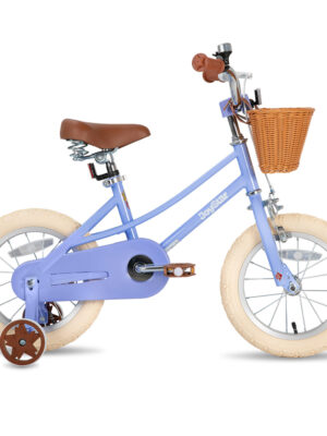Detský bicykel Joystar Retro 14" s košíkom • 92-120 cm fialová