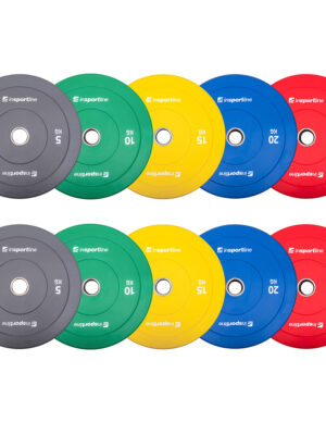 Súprava 2x5ks gumových kotúčov inSPORTline Bumper Plate Go 2x 5-25 kg 50 mm