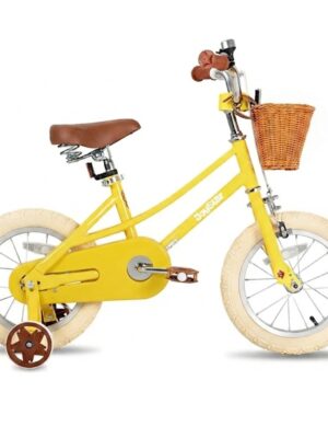 Detský bicykel Joystar Retro 14" s košíkom • 92-120 cm žltá