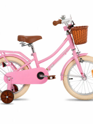 Detský bicykel Joystar Stitch 16" s košíkom a kolieskami • 105-135 cm ružová Detský bicykel Joystar Stitch 16" s košíkom a kolieskami • 105-135 cm ružová