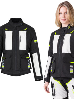 Dámska moto bunda W-TEC Warao Lady čierna-fluo - L rozšírená Dámska moto bunda W-TEC Warao Lady čierna-fluo - L rozšírená
