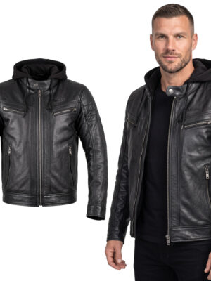Kožená moto bunda W-TEC Murayo II čierna - XL rozšírená