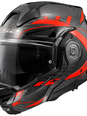 Preklápacia moto prilba LS2 FF901 Advant X Carbon Future Gl Red P/J XXL (63-64)