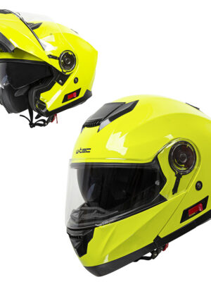Výklopná moto prilba W-TEC Cullo fluo žltá - XXL (63-64)