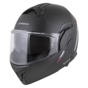 Preklápacia prilba Cassida MultiFlip Solid P/J čierna matná/červená/šedá - XXL (63-64)